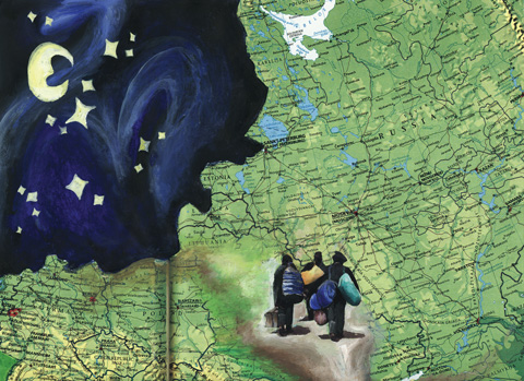 Custom art collage of journey across Europe